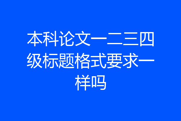 本科论文一二三四级标题格式要求一样吗