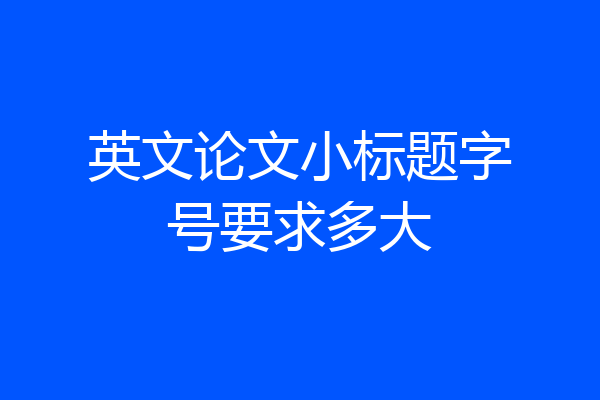 英文论文小标题字号要求多大