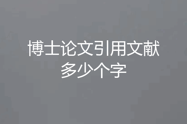 博士论文引用文献多少个字