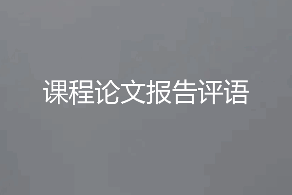 课程论文报告评语