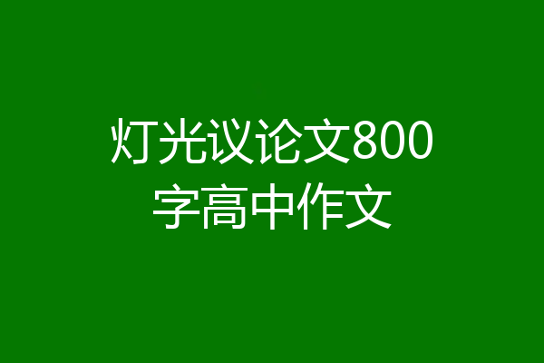 灯光议论文800字高中作文