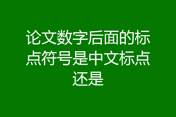 论文数字后面的标点符号是中文标点还是