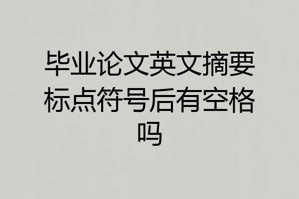 毕业论文英文摘要标点符号后有空格吗