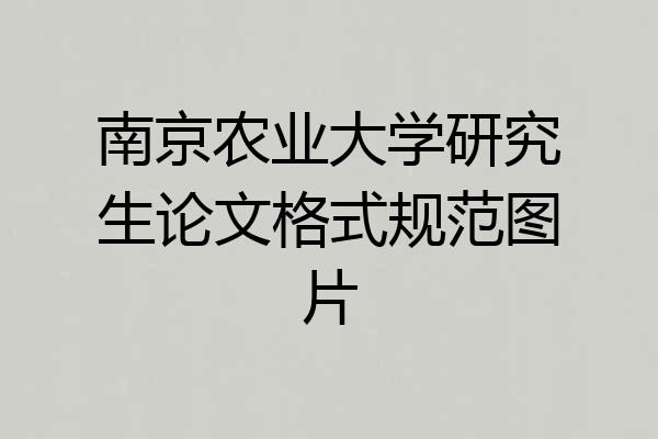 南京农业大学研究生论文格式规范图片