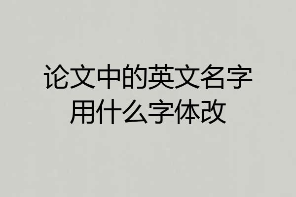 论文中的英文名字用什么字体改