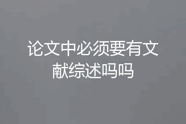 论文中必须要有文献综述吗吗