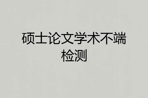 硕士论文学术不端检测