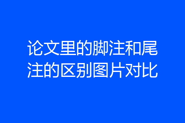 论文里的脚注和尾注的区别图片对比