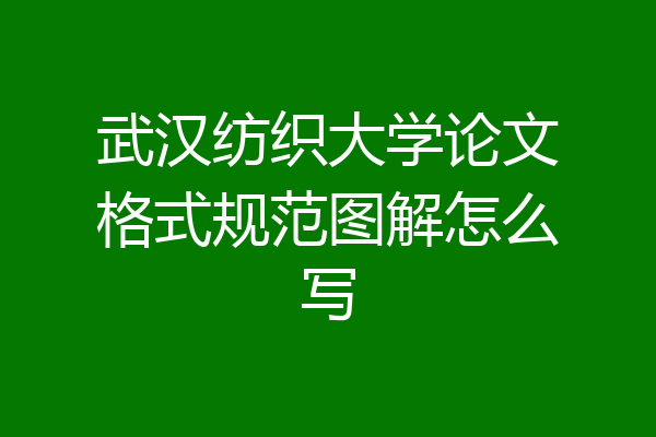 武汉纺织大学论文格式规范图解怎么写