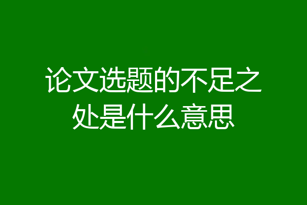 论文选题的不足之处是什么意思