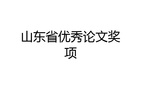 山东省优秀论文奖项