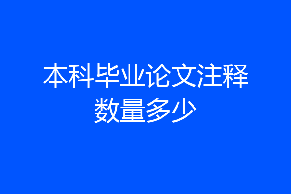 本科毕业论文注释数量多少