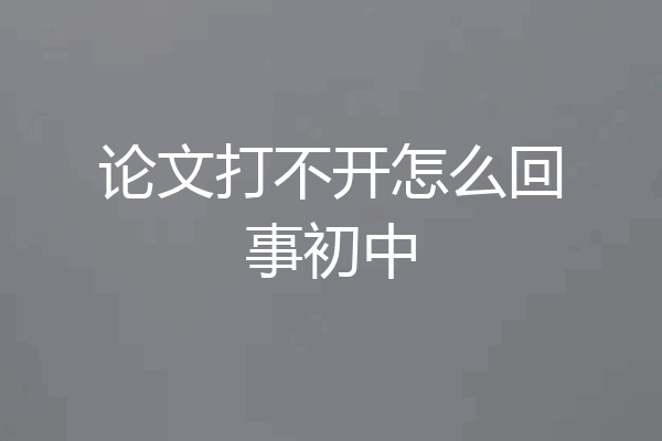论文打不开怎么回事初中