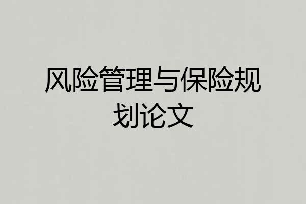 风险管理与保险规划论文