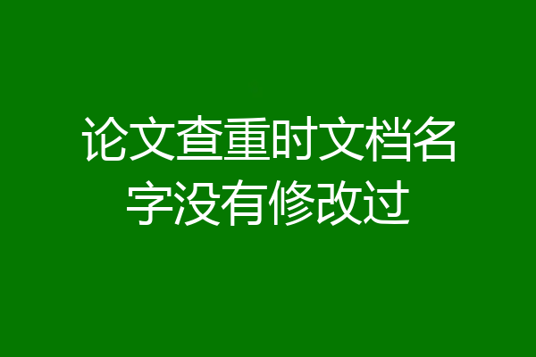 论文查重时文档名字没有修改过