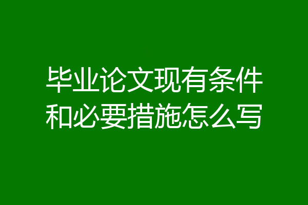 毕业论文现有条件和必要措施怎么写