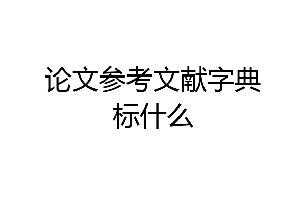 论文参考文献字典标什么