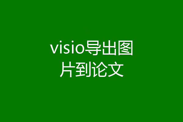 visio导出图片到论文