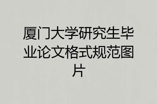 厦门大学研究生毕业论文格式规范图片