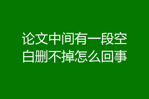 论文中间有一段空白删不掉怎么回事