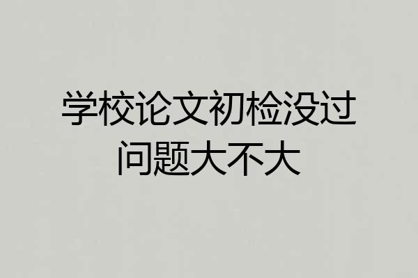 学校论文初检没过问题大不大