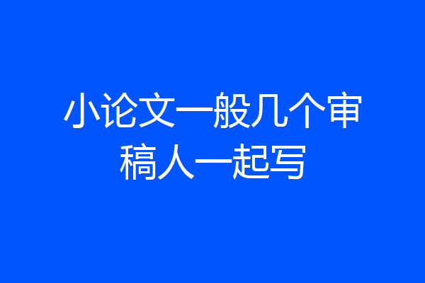 小论文一般几个审稿人一起写