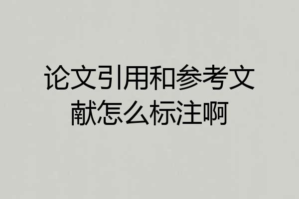 论文引用和参考文献怎么标注啊