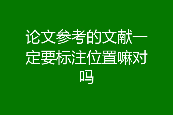 论文参考的文献一定要标注位置嘛对吗