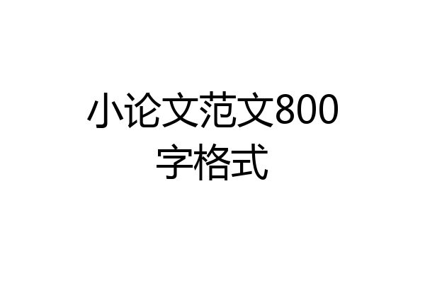 小论文范文800字格式
