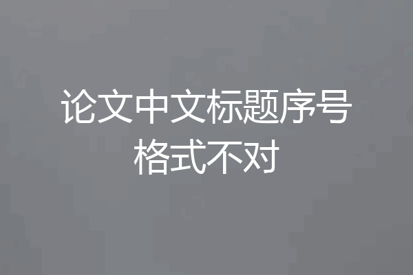 论文中文标题序号格式不对