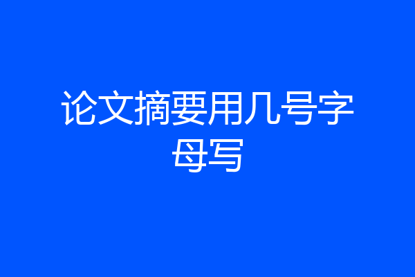 论文摘要用几号字母写