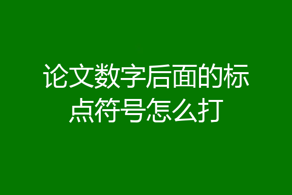 论文数字后面的标点符号怎么打