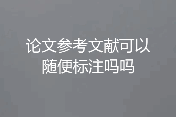 论文参考文献可以随便标注吗吗
