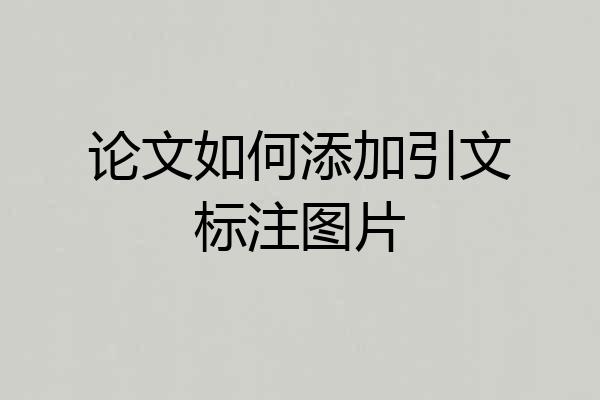 论文如何添加引文标注图片