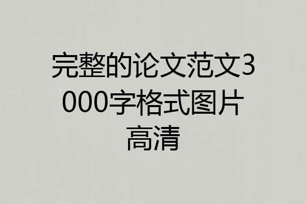 完整的论文范文3000字格式图片高清