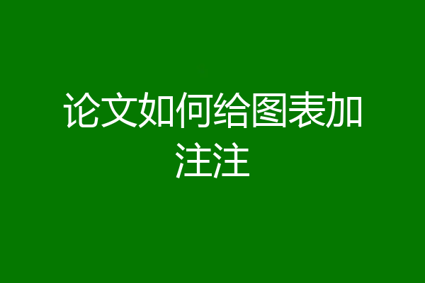 论文如何给图表加注注