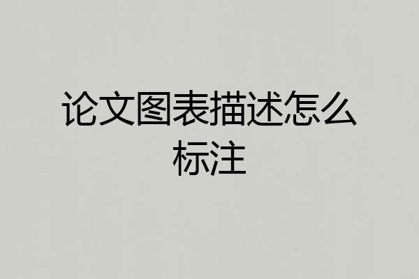 论文图表描述怎么标注