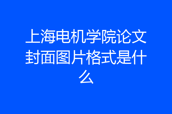 上海电机学院论文封面图片格式是什么