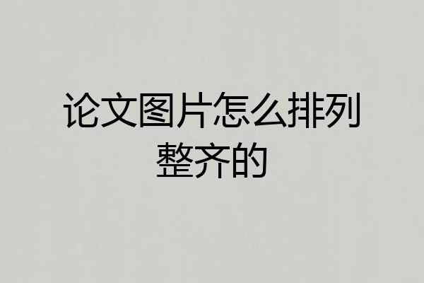论文图片怎么排列整齐的