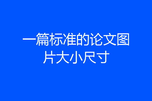 一篇标准的论文图片大小尺寸