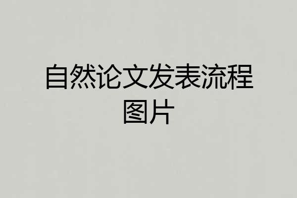 自然论文发表流程图片
