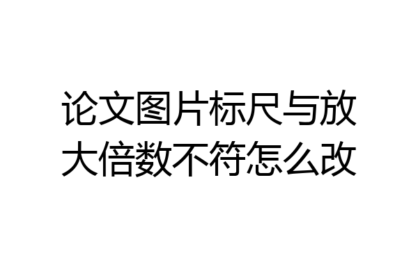 论文图片标尺与放大倍数不符怎么改