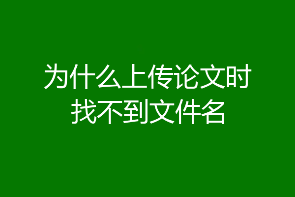 为什么上传论文时找不到文件名