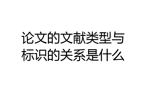 论文的文献类型与标识的关系是什么