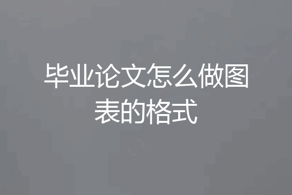 毕业论文怎么做图表的格式