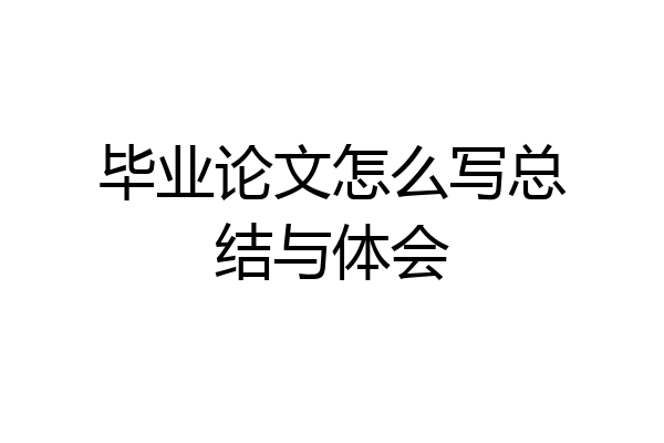毕业论文怎么写总结与体会