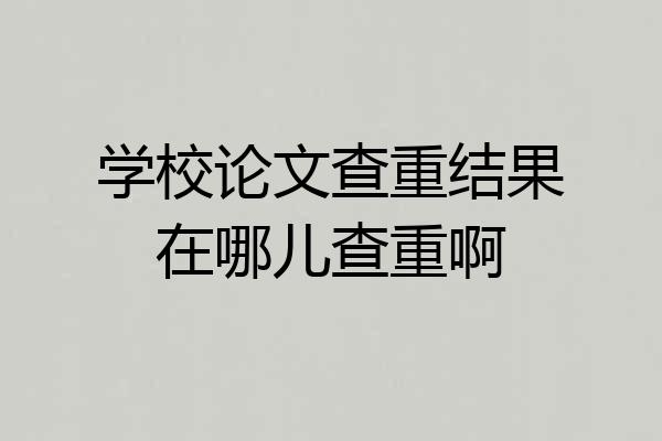 学校论文查重结果在哪儿查重啊