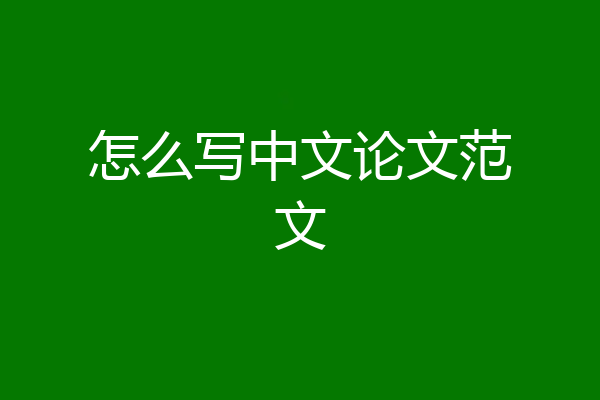 怎么写中文论文范文