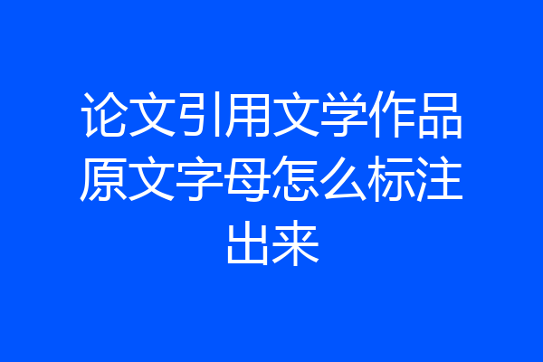 论文引用文学作品原文字母怎么标注出来