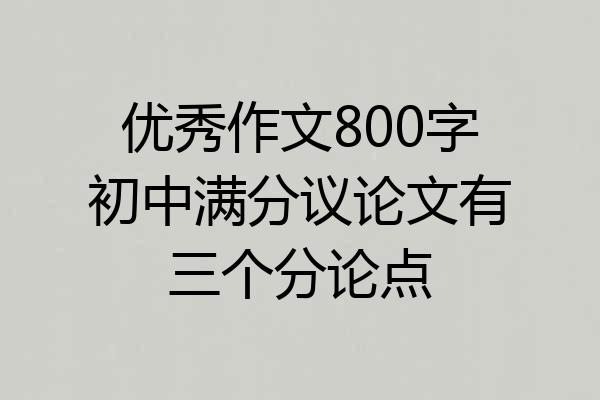 优秀作文800字初中满分议论文有三个分论点